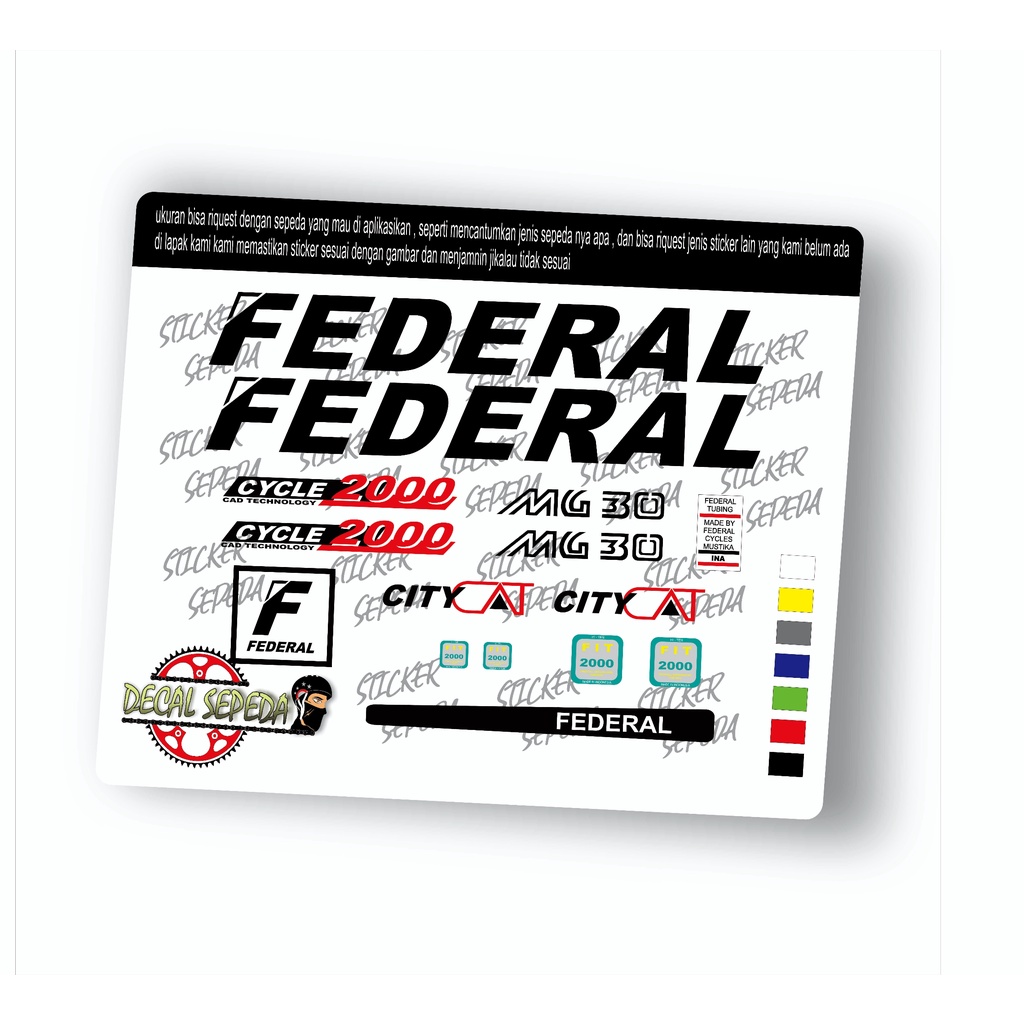 decal sepeda federal  - sticker sepeda federal full cutting