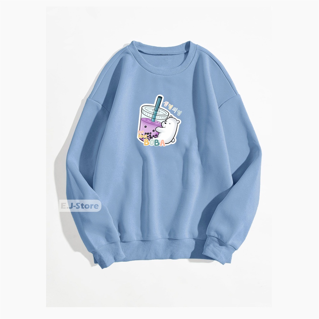 sweater wanita model crewneck terbaru baju atasan cewek kekinian