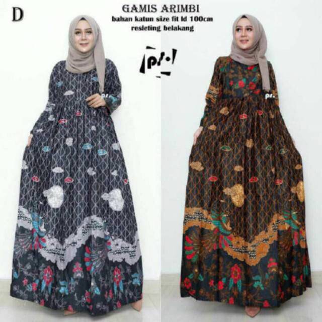 Gamis Arimbi / Gamis Batik Cantik / Longdress Batik Modern / Seragam Batik Kerja Kantor