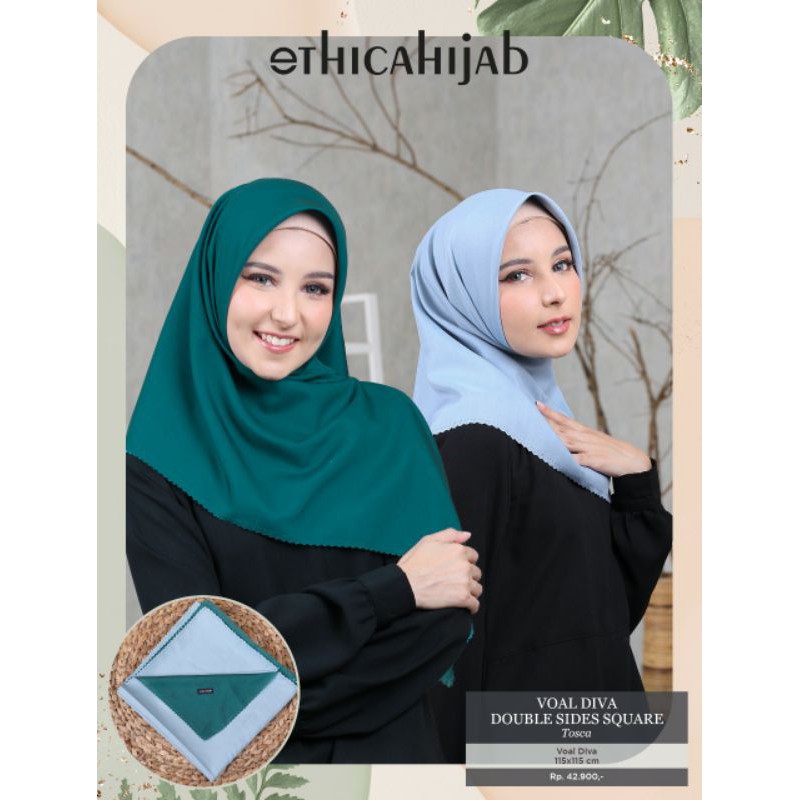 HIJAB SEGIEMPAT VOAL DIVA DOUBLE SIDES SQUARE ETHICA HIJAB