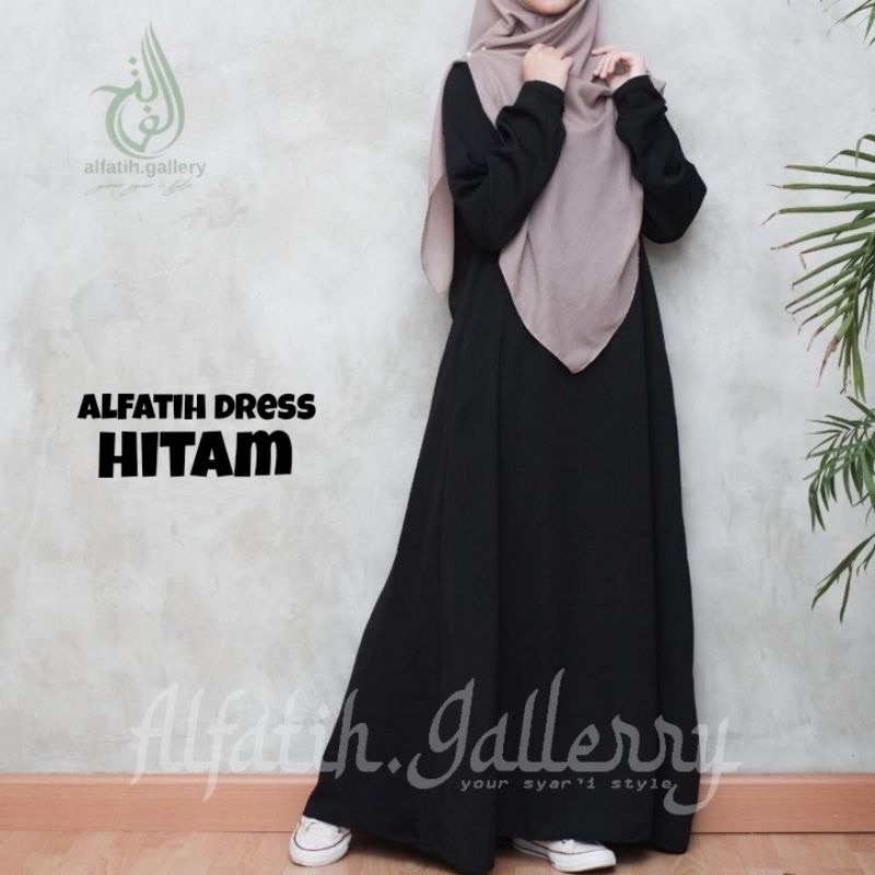 BIG SIZ 2XL 3XL gamis polos simpel best saller alfatih bahan itycrape premium impor