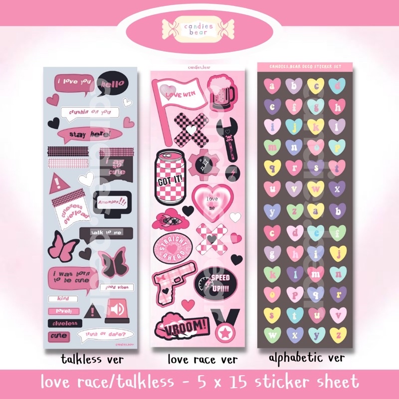 

[Candies Bear] NEW Love Race Talkless Alphabetic Sticker Deco Kiss Cut - Stiker Deco and Polcos