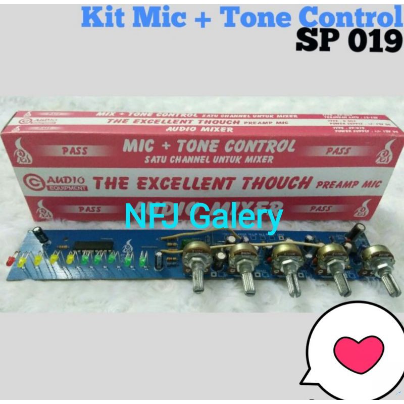 Paket Kit Mic Plus Tone Control SP 019 Sparepart Elektronik Speaker Portable Power Amplifier