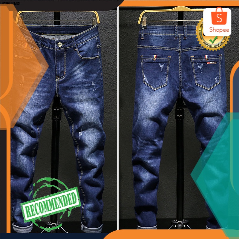 Pria Celana Pria Fit Slim Jeans Muda  Pria Smart Celana  Korea