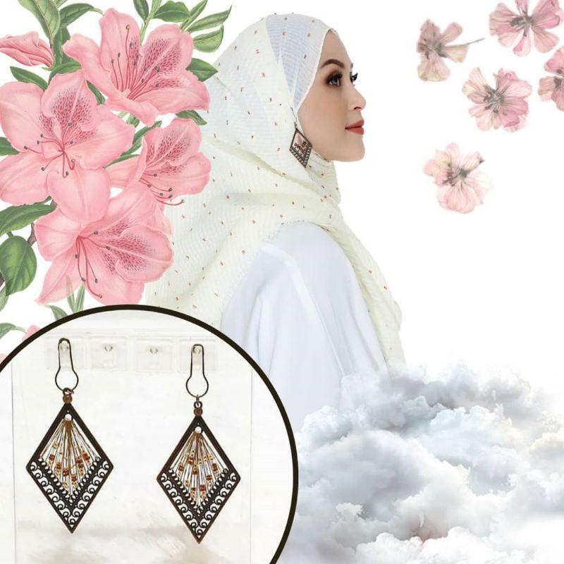 Aksesoris anting Hijab harpa
