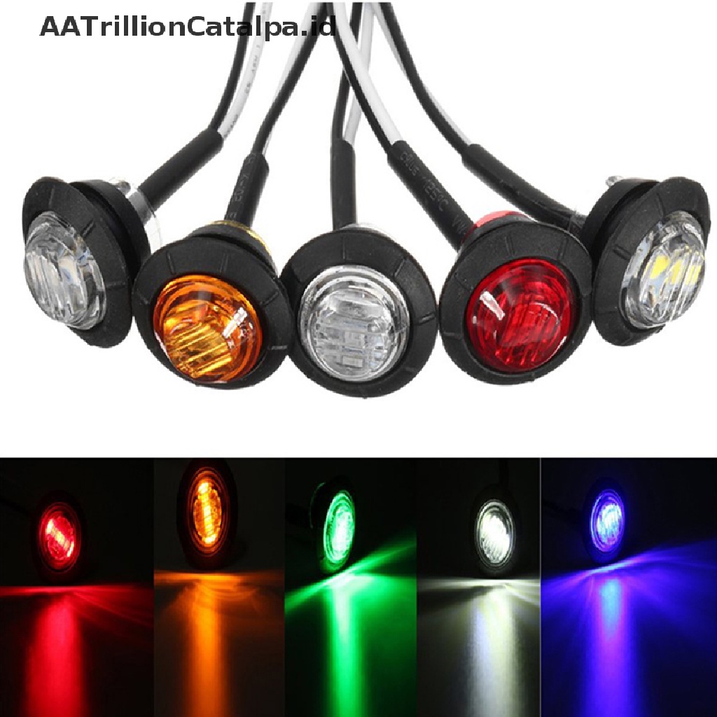 Aatrillioncatalpa Lampu Sein Samping Mobil Truk Trailer LED Mini Bentuk Peluru Bulat