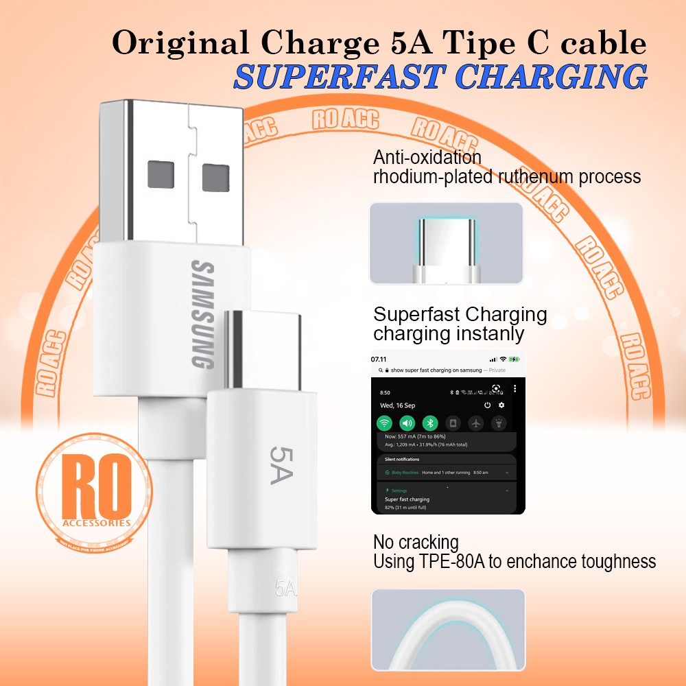 [RO ACC] K1 KABEL DATA BRANDED SUPER FAST CHARGE 5A TYPE C