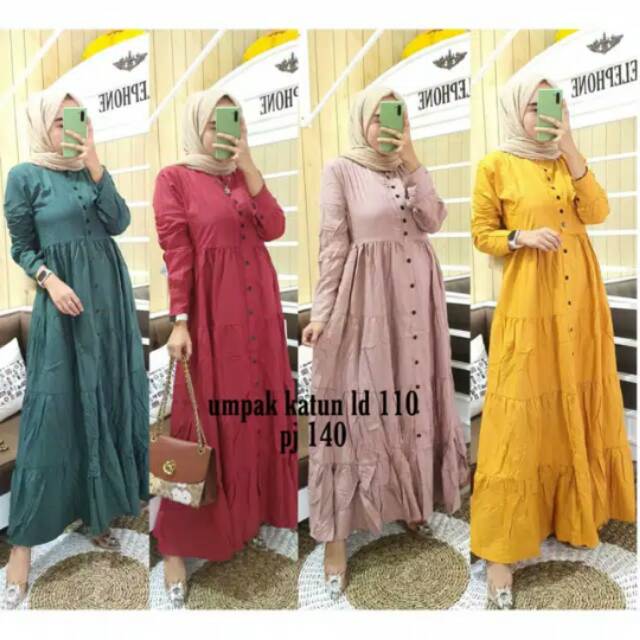 Gamis umpak Katun rayon / gamis busui frilla