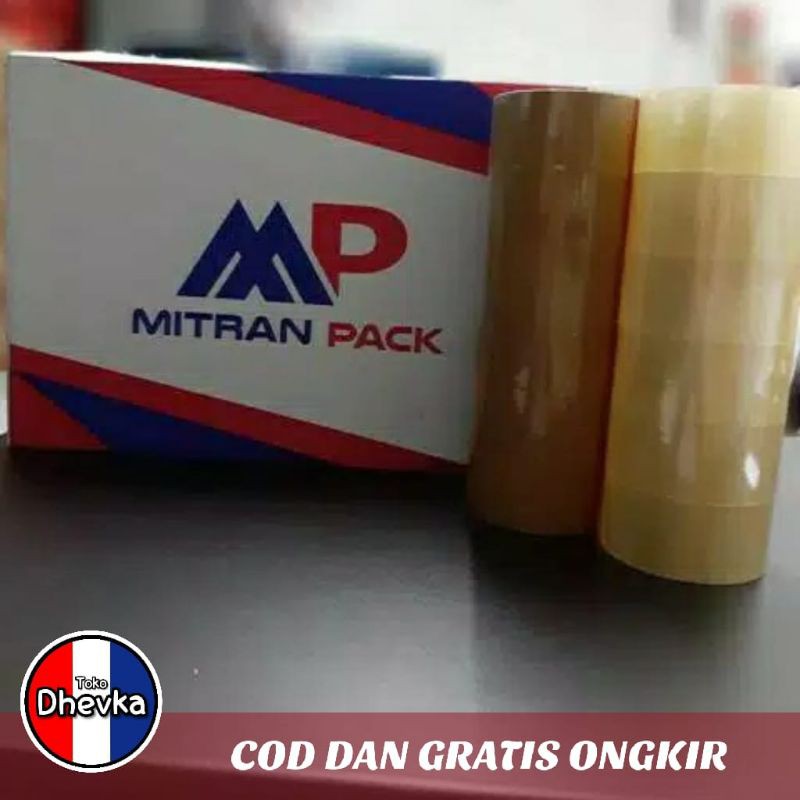 

1 Dus isi 72 Roll Lakban Mitran Pack Bening dan Coklat Ukuran 48mm x 90 Yard