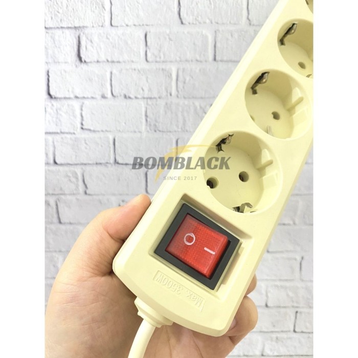 Colokan Kabel Listrik 5 Lubang 5 Meter Panjang Stop Kontak On Off