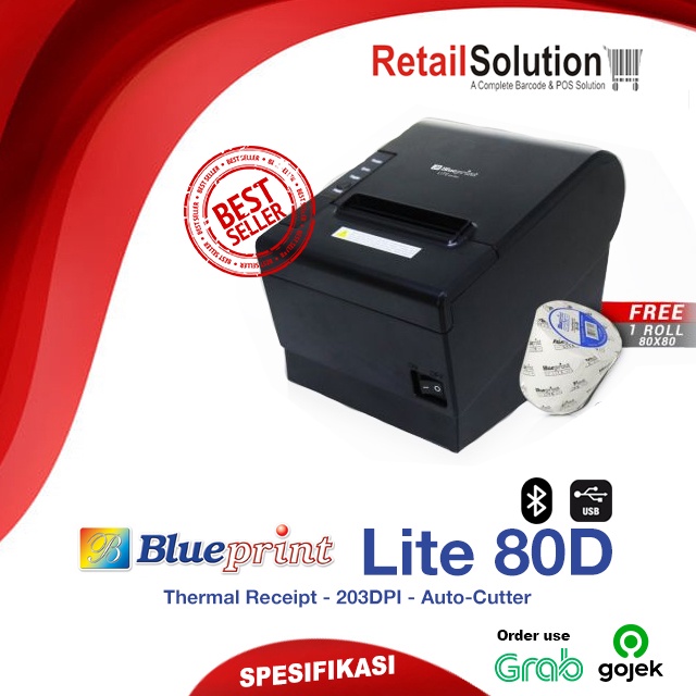 Printer Thermal USB Bluetooth 80mm - Blueprint Lite80 D / Lite 80D