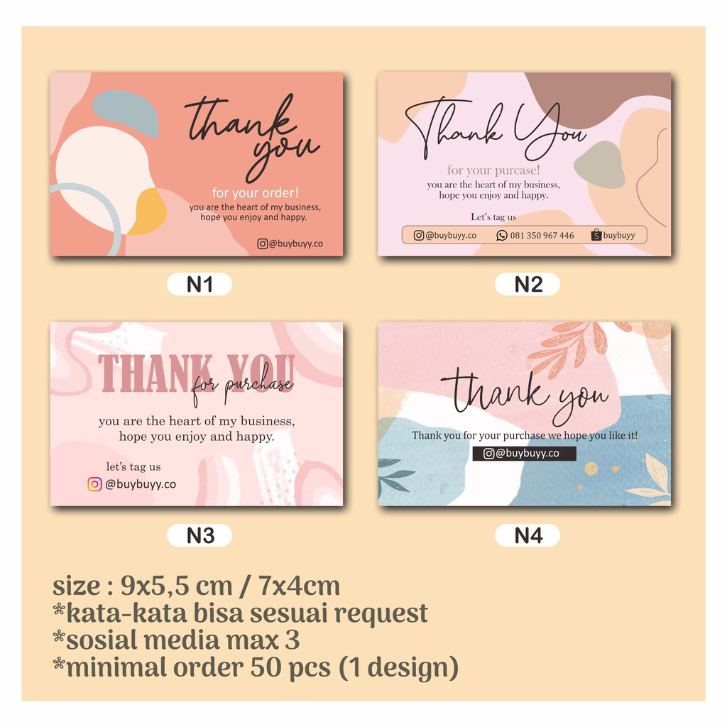 

kartu ucapan terima kasih online shop / thank you card olshop / stiker olshop / custom kartu olshop