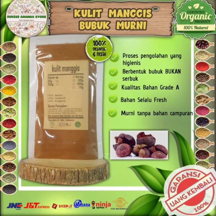 

Bubuk kulit manggis 50 gram rempah asli murni Garcinia Mangostana