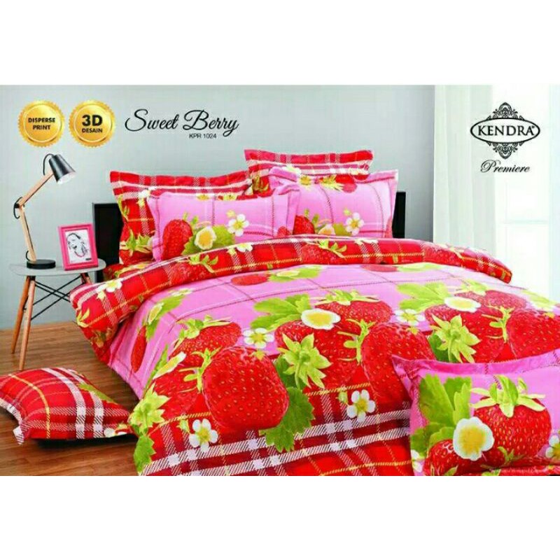 BEDCOVER + SPREI RUMBAI 180x200 KENDRA PREMIER SWEET BERRY