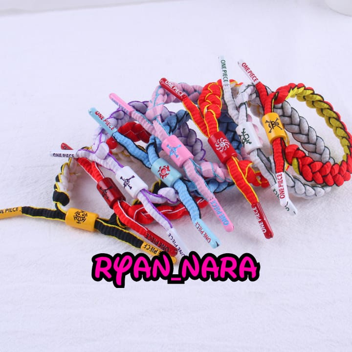 Gelang Tali Anime Couple One Piece Luffy Zoro Sanji Usop Nami Robin Chopper Franky Jinbe Ryan Nara