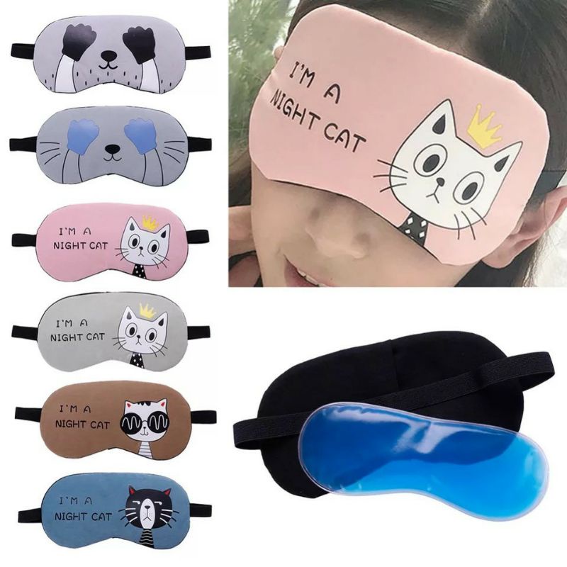 ~ PIYOSHI08 ~ Penutup Mata Tidur Dengan atau Tanpa Gel / Masker Penutup Mata Lucu AF164