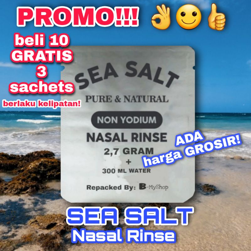 (GROSIR!) 2,7 GR - GARAM CUCI HIDUNG (beli 10+FREE 3) - NASAL RINSE - NATURAL SEA SALT NON YODIUM