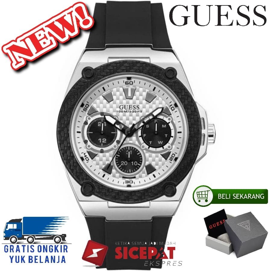 Big Sale Jam Tangan Pria Merk Guess Original Type : W1049G3 Baterai FREE BOX Garansi 1th
