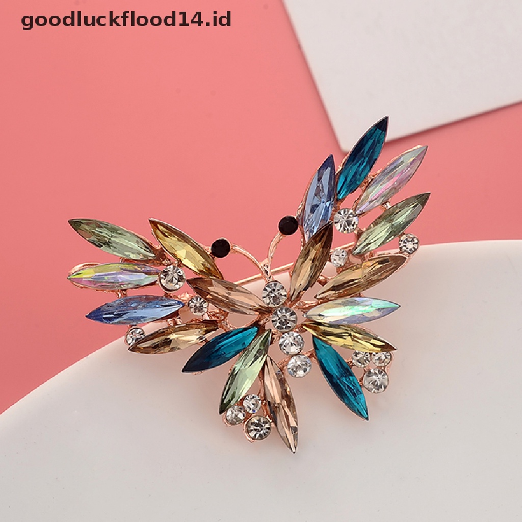 [OOID] Fashion Colorful Crystal Brooch Pins Animal Butterfly Enamel Women Gifts Jewelry ID