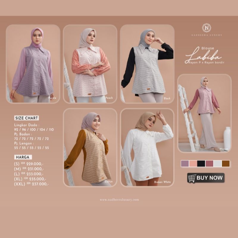 LABIBA BLOUSE by Nadheera Luxury [ NEW - Nadheera Blouse Series ] Blus Bordir Nadheera Luxury