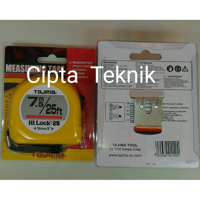 Meteran Tajima Asli 7,5 7.5 Meter MeasuringTape Original 25Ft