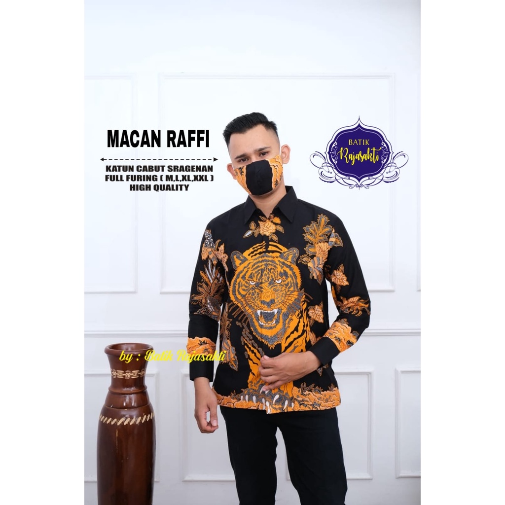 MACAN RAFFI RAJASAKTI KEMEJA BATIK SOLO PRIA LENGAN PANJANG PENDEK LAPIS FURING ATASAN PREMIUM MODERN KATUN HALUS MAHAPRAJA MAHOGRA MAHOGRA PANJANG 2  MANDALA MANDALA COLET MANGESTI WIJOYO 2 MANGESTI WIJOYO MANGKUBUMI 2 MANGKUBUMI MANGKUJAGAT MANNAF SOGAN