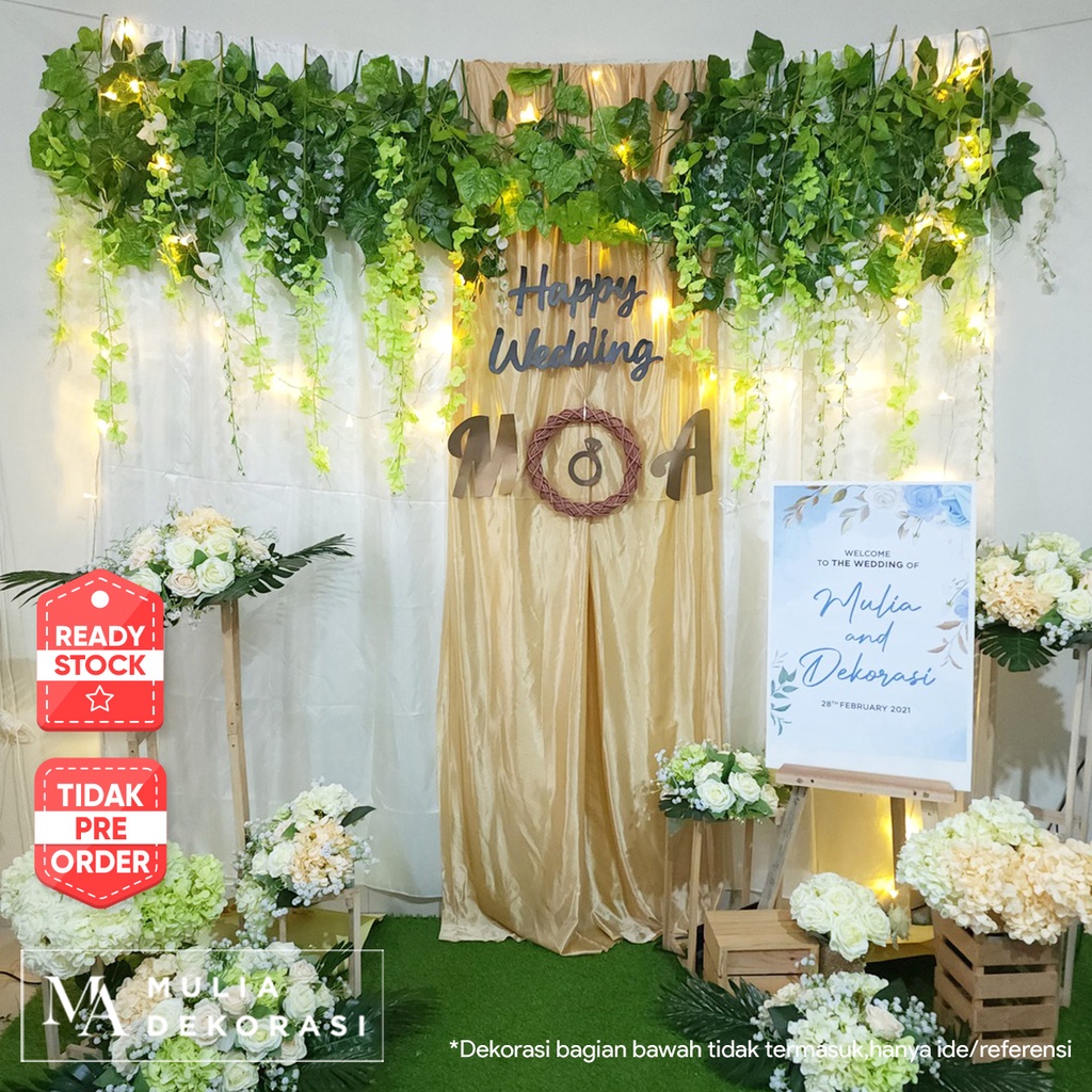 Dekorasi Bekdrop Lamaran Nikahan Syukuran Aqiqah Khitan Background Dinding Filamin Paket Mulia UU