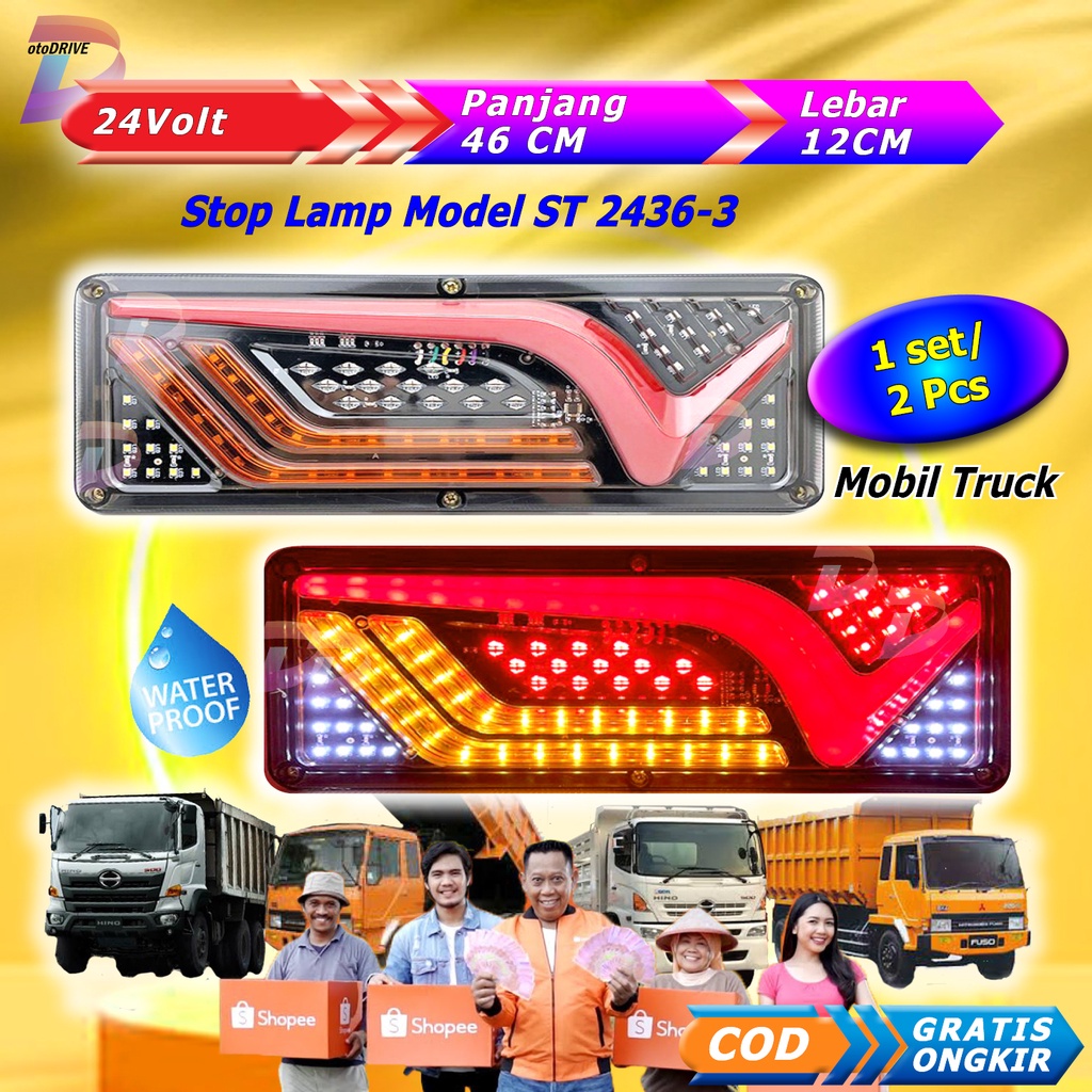 stop lamp truk 24 volt lampu stoplamp kedip variasi terbaru 24volt belakang mobil canter