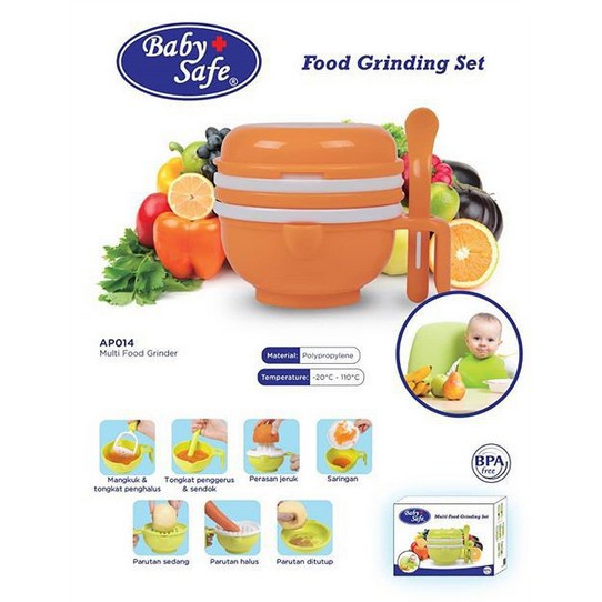 Baby Safe AP014 Multi Food Grinding Set Alat Pengolah MPASI Food Maker