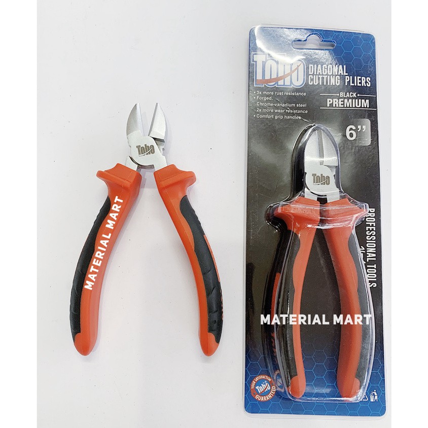 Tang Potong BLACK PREMIUM TOHO 6 Inch | Cutting Pliers ORIGINAL | Material Mart