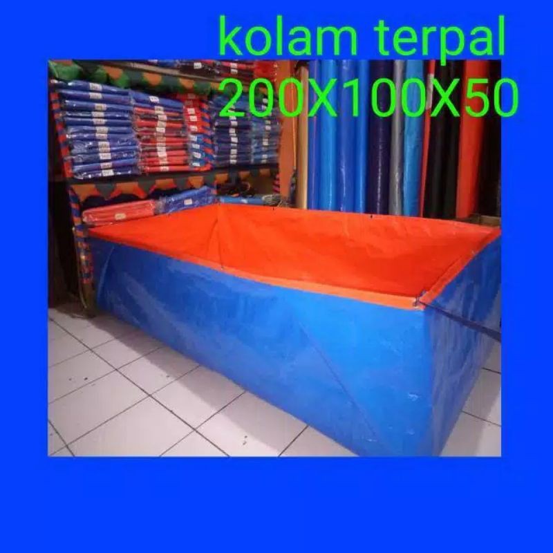 TERPAL KOLAM IKAN KOLAM LELE KOLAM MINI BAK AIR KOLAM CUPANG P:200 L:100 T:50 TIPEY A12 KOREA