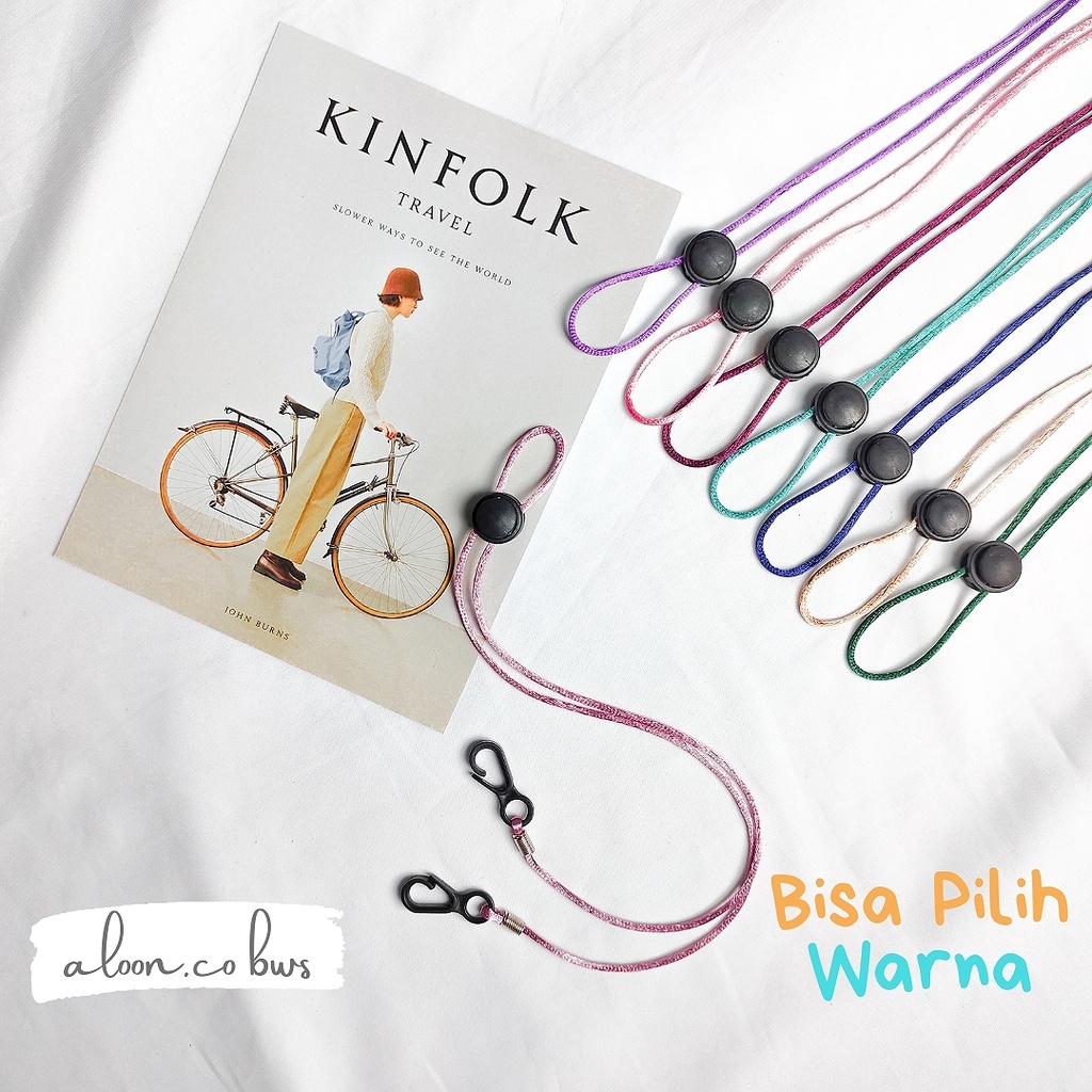 Kalung Masker Rantai 2 in 1 - Strap Masker Polos - Tali Kalung Masker - Pengait Masker Hijab Gantungan Masker - Strap Mask - Strep Masker Hijab