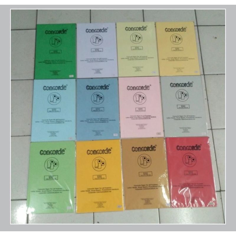 

Kertas Concorde size A4 (210 x 297 mm) 90 gram.