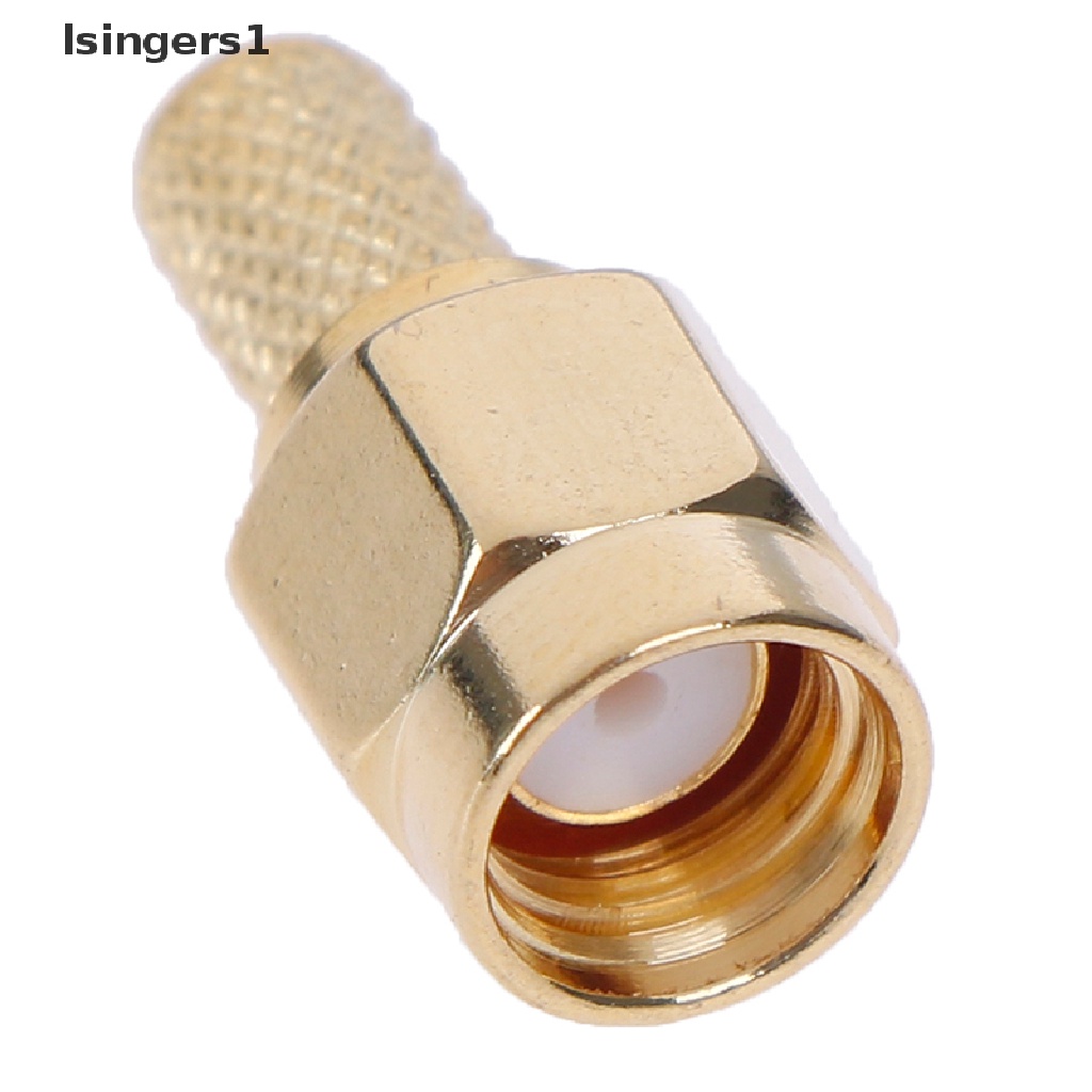 (lsingers1) 5pcs Konektor crimp rf coaxial sma male plug Untuk rg58 rg142 rg400 lmr195