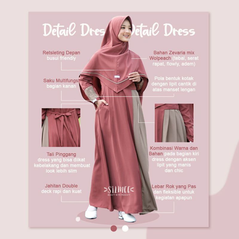 SILMEE Fredella Set syar'i | By silmee ORI gamis polos busui gamis wolfis