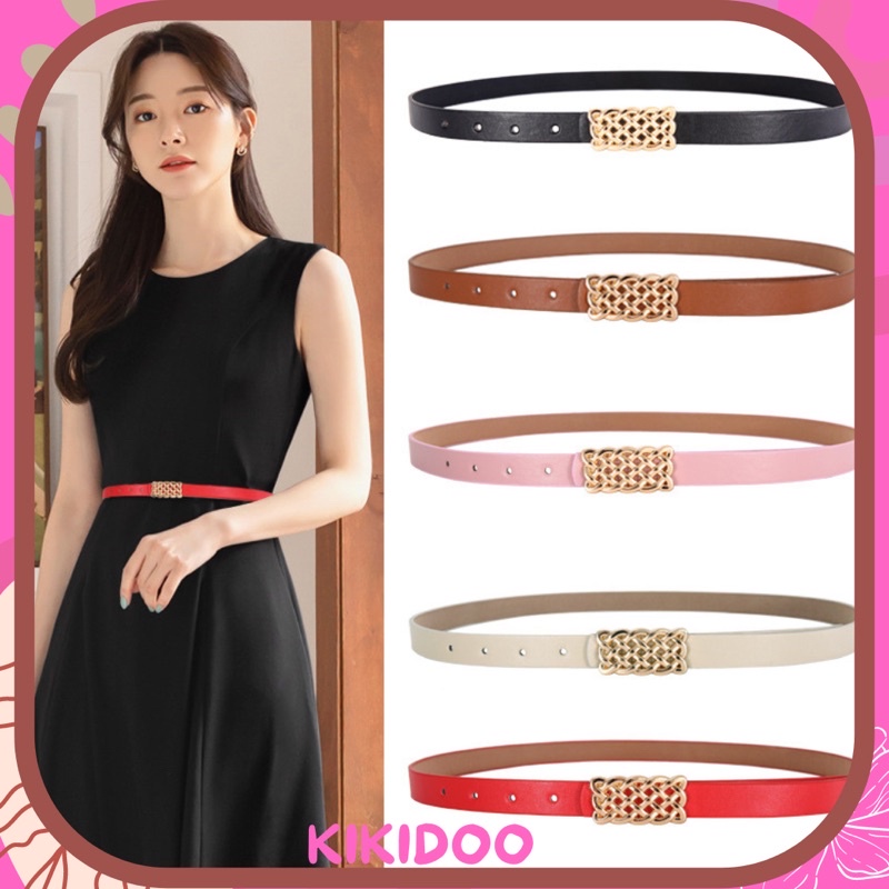 Kikidoo Belt Wanita Fashion Korea Gasper Dress Wanita Kotak Gold WB05