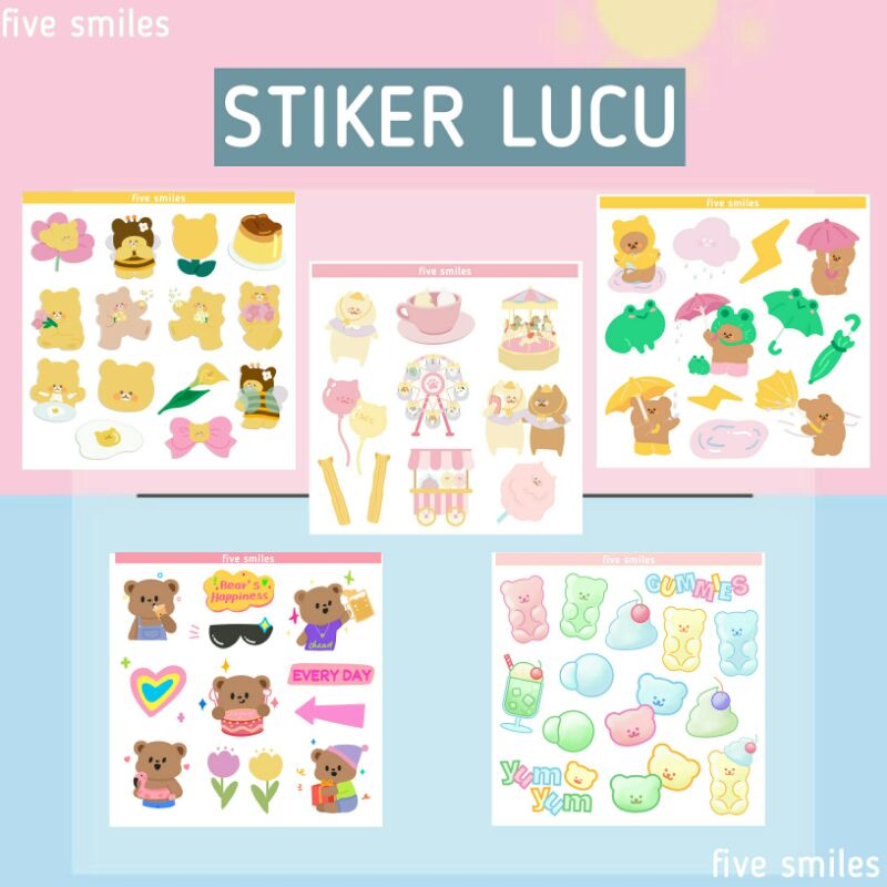 

Stiker Korea Lucu | STIKER HP | Stiker Diary beruang Korea / Cute bear /letter /scrapbook / 1 pcs