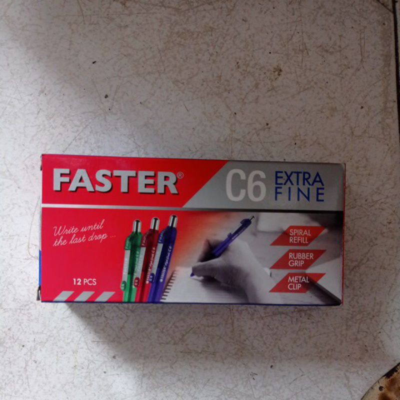 

pulpen faster C6 biru 1pack isi 12pcs