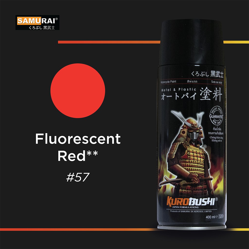 Samurai 2 Star 57 - Neon Merah Cat Semprot Cat Aerosol Cat Kompresor