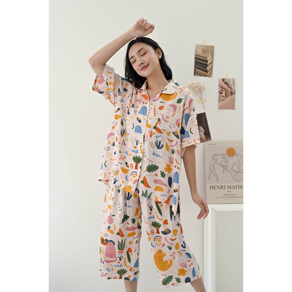Kalla set - Sleepwear / Piyama Baju Tidur Rayon by RAHA Sleepwear-2