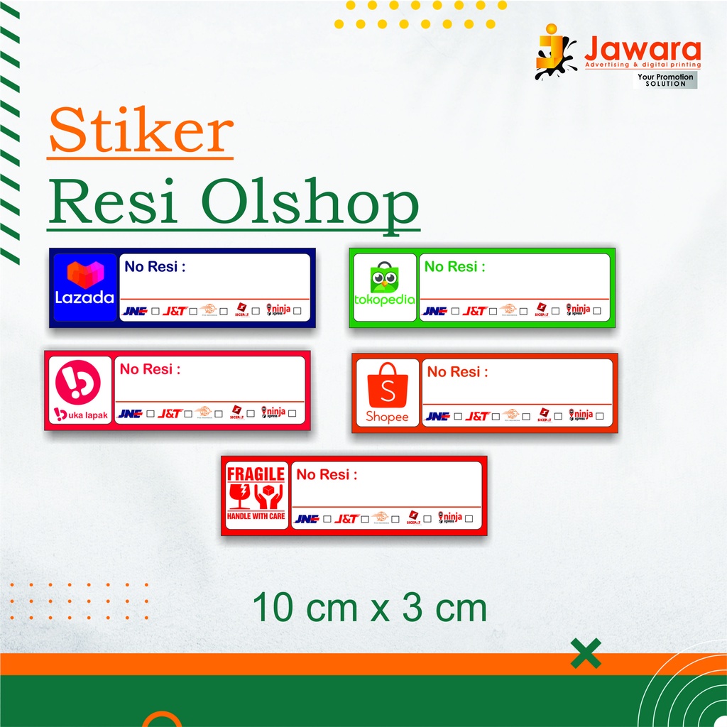 STIKER RESI PENGIRIMAN MINI OLSHOP, PONOROGO,MAGETAN,NGAWI,PACITAN,JAWARA PRINT, CUSTOM MURAH