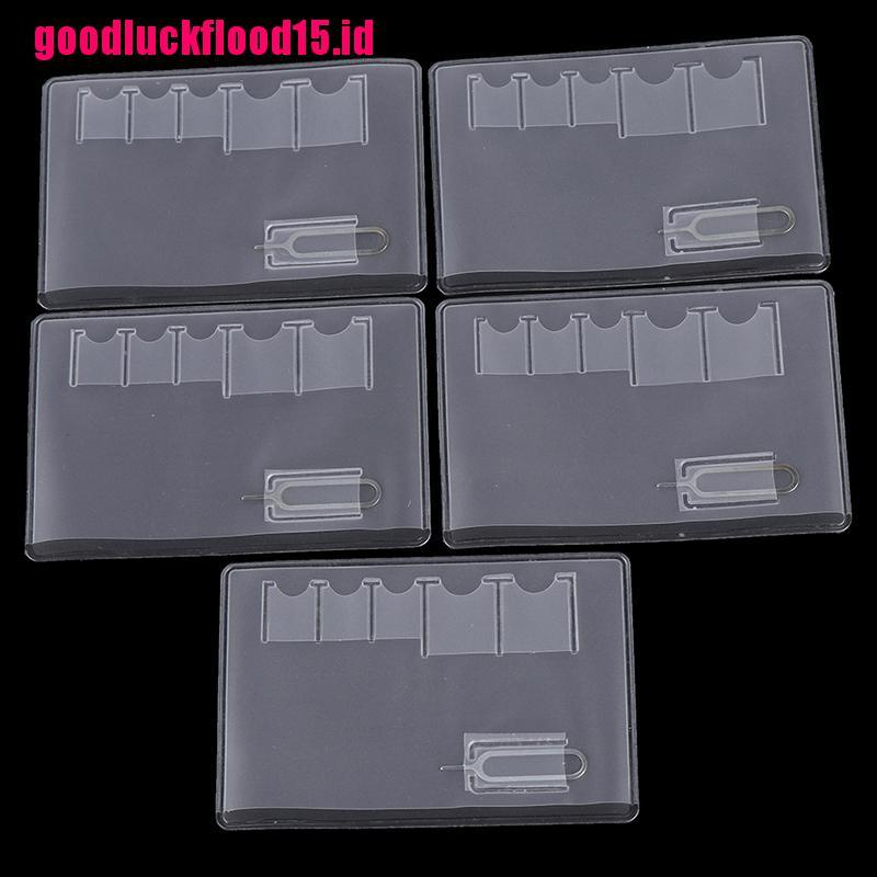 {LUCKID}5Pcs Universal Transparent Memory Card 6 Sim Card Holder Case Portable Protector