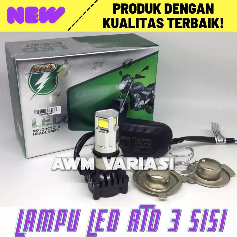 Lampu Led Depan 3 Sisi AC DC White &amp; Ice Blue M02D RTD