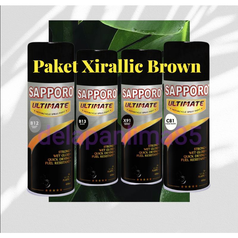 Paket Cat X91 Xirallic Brown/cat semprot/sapporo ultimate/pylox/pilox/pilok/sepeda/motor