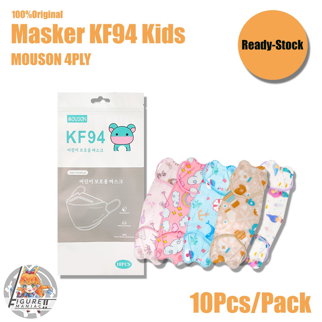 Masker KF94 Anak MOUSON Kids Edition Edisi Rainbow 1 Pack isi 10 ORIGINAL