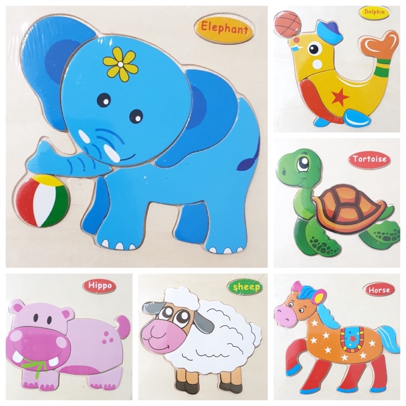 TokoPapin Puzzle Kayu 3D Wooden Puzzle Pasel Kayu Puzzle Board 3D Edukasi Anak Bayi Kayu Berkualitas Halus dan Aman Puzzle Belajar Anak