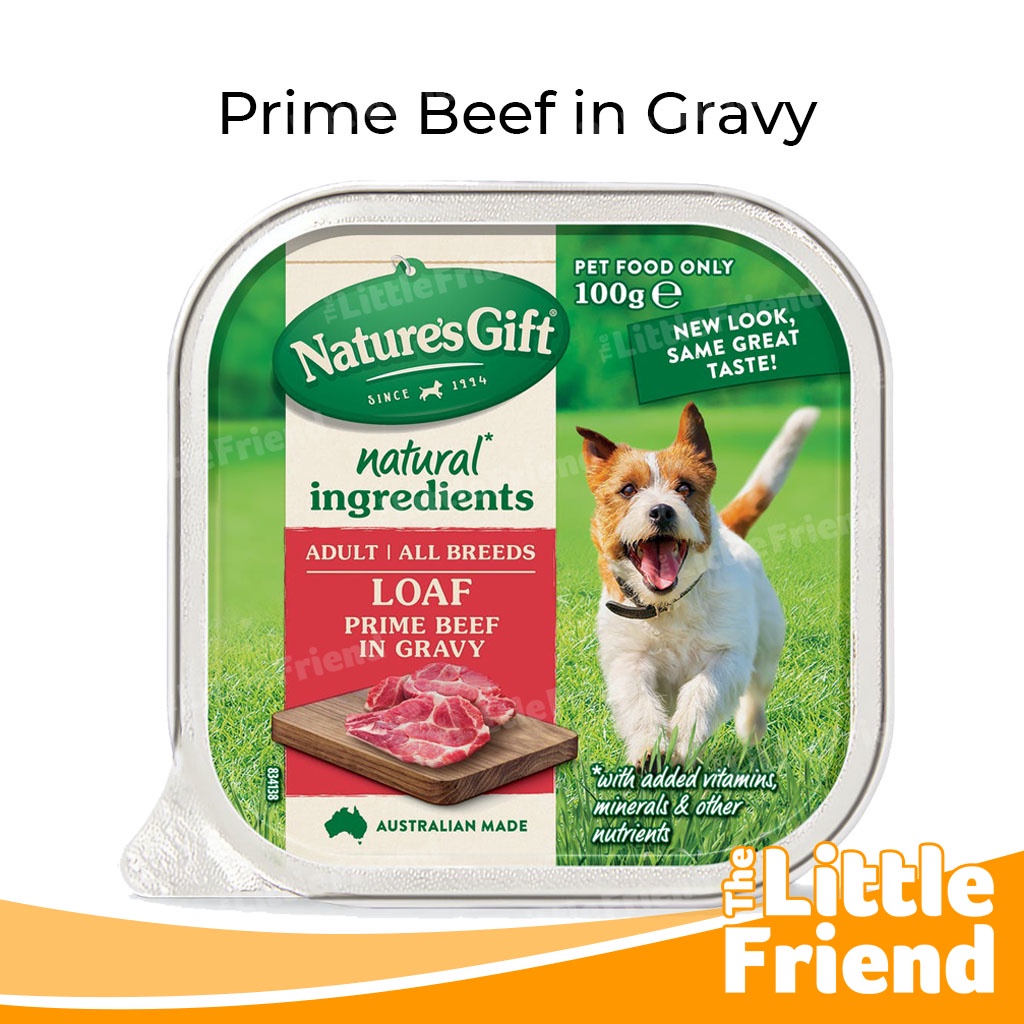 Makanan Basah Favorit Anjing Wet Dog Food Nature's Gift Gourmet 100gr Tray