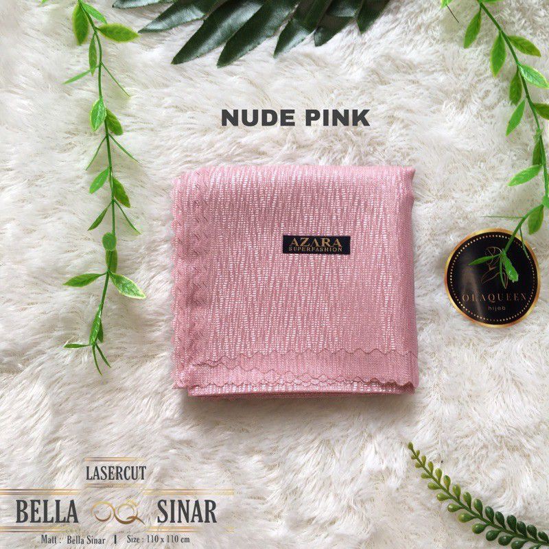 JILBAB SEGIEMPAT BELLA SINAR LC BY AZARA-Nude pink