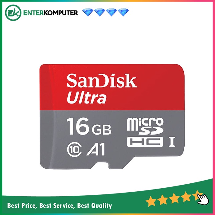 Memory Card Sandisk MicroSD Ultra 98MB/S 16GB Class 10 UHS-1 - SDSQUAR-016G A1