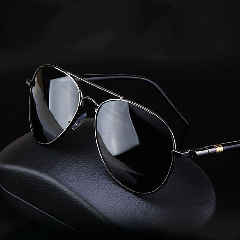 [Elegan] Pria Kacamata Hitam Street shot Vintage Vision Care Bingkai Logam Mengemudi Polarized Eyewear